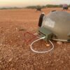 Drone Sentinel Nano Deployed on a military helmet in the Arizona desert listening to small load carrying drones